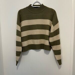 H&M green striped sweater